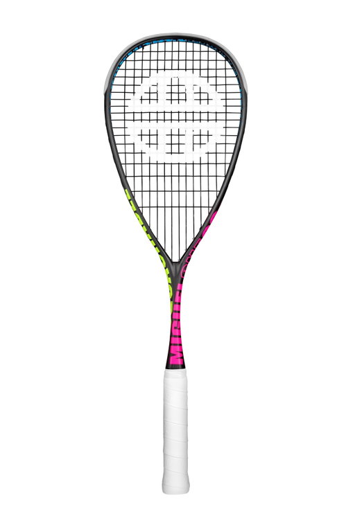 UNSQUASHABLE Rakieta do squasha Miguel Rodriguez ONE20 Edycja Limitowana (120g/ciężar gripu) 2025 czarna/różowa - naciągnięta -